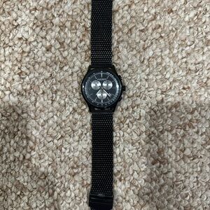 Black Mesh Strap Watch